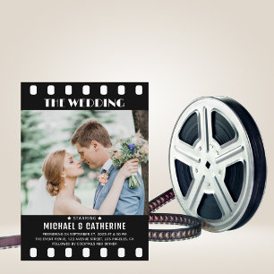 映画ポスターフィルムストリップ黒と白結婚の 招待状