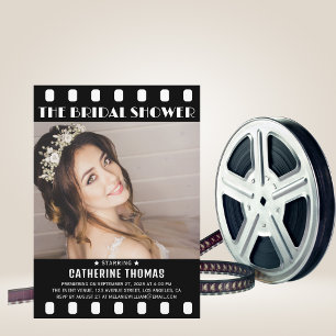 映画ポスターフィルムリールユニークブライダルシャワー 招待状