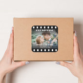 映画ポスターフィルムリール結婚式の日付を保存 スクエアシール