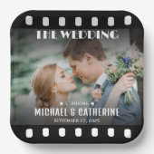 映画ポスターフィルム結婚リールユニーク ペーパープレート (正面)