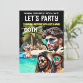 映画ポスター島ビーチスリラーDIY誕生日 招待状 (スタンド正面)