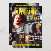 映画ポスターDIYフォトアクションドラマ大人パーティー 招待状 (正面/裏面)