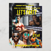 映画ポスターDIY写真大人の誕生日パーティーspy 招待状 (正面/裏面)