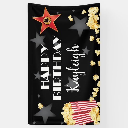 映画ポップコーンの旗 横断幕 (縦)