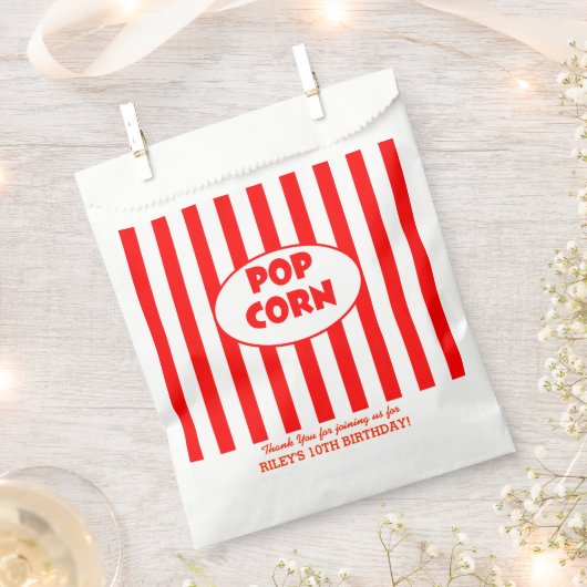 映画ポップコーンパーソナライズされたパーティーの好意バッグ フェイバーバッグ (クリップ留めされた状態)