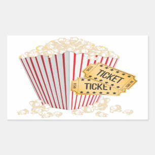 映画ポップコーン 長方形シール