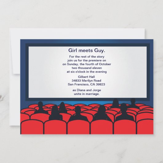 映画マーキーをテーマにした結婚披露宴招待状 招待状 (裏面)