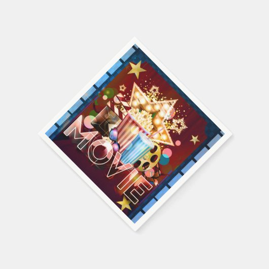 映画ムービー夜の誕生日パーティー スタンダードカクテルナプキン (角)