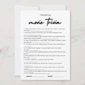 映画モダントリビアブライダルシャワーゲームカード 招待状 (正面)