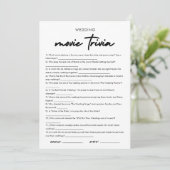 映画モダントリビアブライダルシャワーゲームカード 招待状 (スタンド正面)