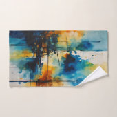 映画モダン的抽象芸術 |"青とオレンジ バスタオルセット (ハンドタオル)