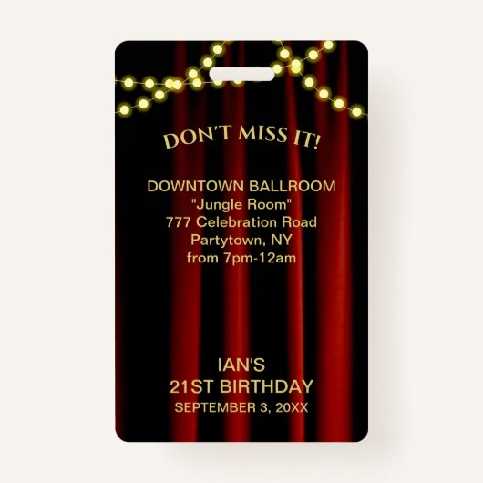 映画ライトズ金ゴールドスターハリウッドVIPパス バッジ (裏面)