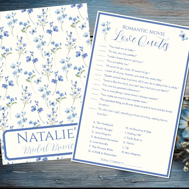 映画ラブ引用文フローラブライダルシャワーゲーム (クリエイターアップロード済み)