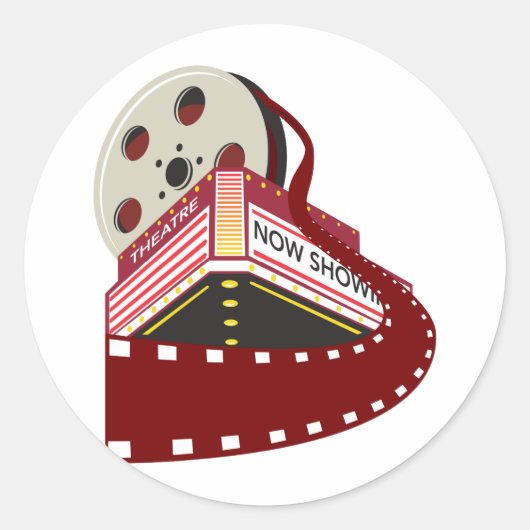 映画リールを出したシアター転がシネマ建物 ラウンドシール (正面)