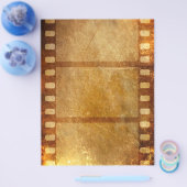 映画リール旧ファッションド金ゴールド背景グランジDI チラシ (シングル)