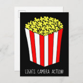 映画上映劇場ポップコーンパーティー インビテーションポストカード (正面/裏面)