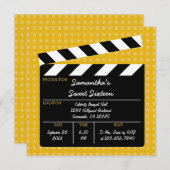 映画下見板のSweet sixteenの誕生日の招待状 招待状 (正面/裏面)