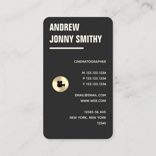 映画作家-フェイク金ゴールド 名刺 (裏面)