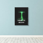 映画信じレトロ90sエイリアンUFO キャンバスプリント (インサイチュ (ウッドフロア))