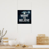 映画信じレトロ90sエイリアンUFO ポスター (キッチン)