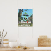 映画信じレトロ90sエイリアンUFO ポスター (キッチン)