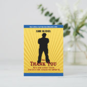 映画俳優のバーの(ユダヤ教の)バル・ミツバーのサンキューカードの黄色の青 サンキューカード (スタンド正面)
