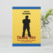映画俳優のバーの（ユダヤ教の）バル・ミツバーのサンキューカードの黄色の青 サンキューカード (スタンド正面)