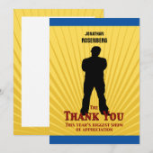 映画俳優のバーの（ユダヤ教の）バル・ミツバーのサンキューカードの黄色の青 サンキューカード (正面/裏面)