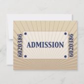 映画俳優のバーの（ユダヤ教の）バル・ミツバーの応答RSVPタンの濃紺 出欠カード (正面)