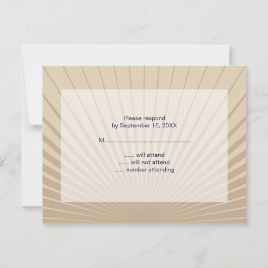 映画俳優のバーの（ユダヤ教の）バル・ミツバーの応答RSVPタンの濃紺 出欠カード (裏面)