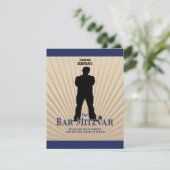 映画俳優のバーの(ユダヤ教の)バル・ミツバーRSVPの応答のタンの濃紺 出欠カード (スタンド正面)