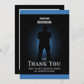 映画俳優のバー（ユダヤ教の）バル・ミツバーは黒い濃紺感謝していしています サンキューカード (正面/裏面)