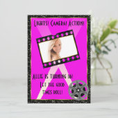 映画俳優のピンクのグリッターの招待 招待状 (スタンド正面)