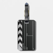 映画制作会社のカチンコのこつのラベル ラゲッジタグ (裏面縦)