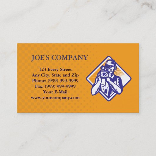 映画制作班のビデオ撮影技師の名刺 名刺 (正面)