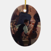 映画劇場映写技師、ヴィンテージ業 セラミックオーナメント (正面)