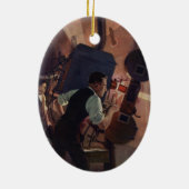 映画劇場映写技師、ヴィンテージ業 セラミックオーナメント (裏面)