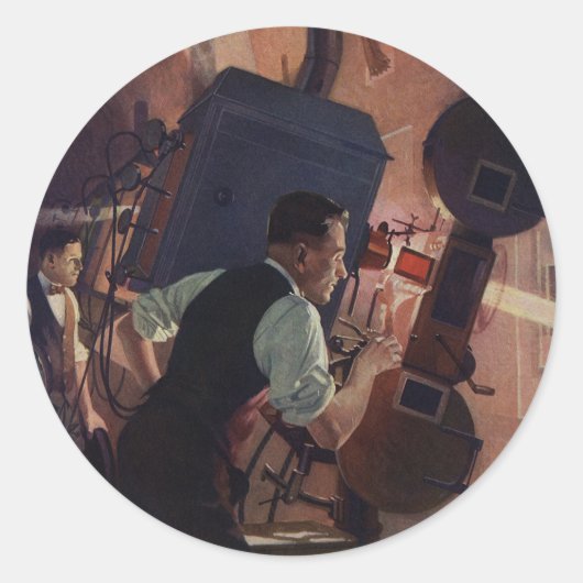 映画劇場映写技師、ヴィンテージ業 ラウンドシール (正面)