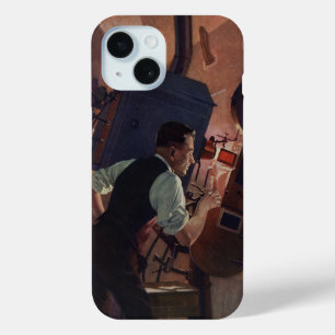 映画劇場映写技師、ヴィンテージ業 iPhone 15ケース