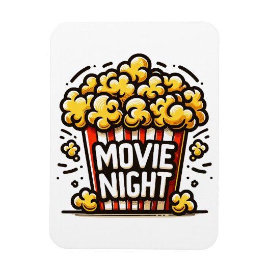 映画夜の喜び 遊び心のあるポップコーン マグネット (縦)