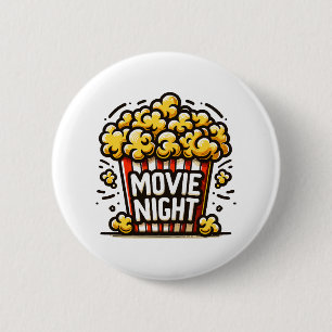 映画夜の喜び 遊び心のあるポップコーン 缶バッジ