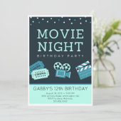 映画夜バースデーパーティ招待状 招待状 (スタンド正面)