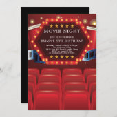 映画夜バースデーパーティ招待状 招待状 (正面/裏面)
