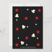 映画夜フィルムのストリップのポップコーンの誕生日の招待状 招待状 (裏面)