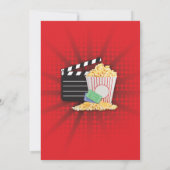 映画夜フィルムの映画館の誕生会の赤い招待 招待状 (裏面)