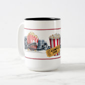 映画夜ポップコーンのマグ ツートーンマグカップ (正面左)