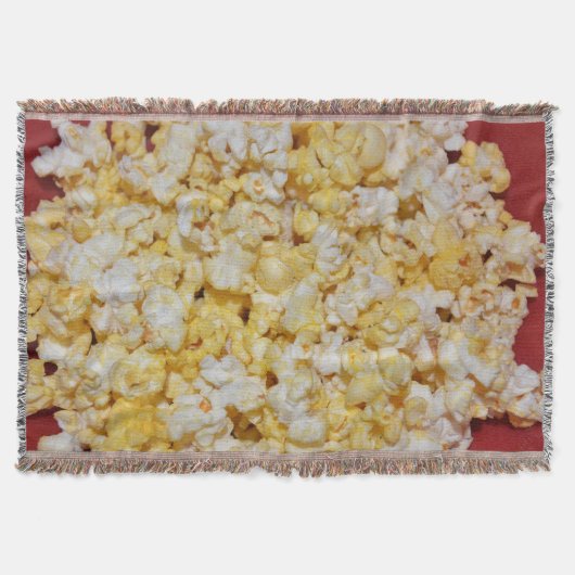 映画夜ポップコーンの軽食のバターおいしい食糧芸術 スローブランケット (正面)