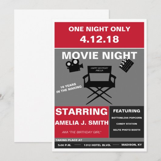映画夜招待状 招待状 (正面/裏面)
