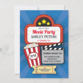 映画夜誕生会年齢の映画館のフィルム 招待状 (正面)