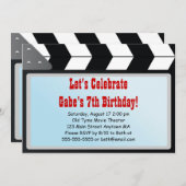 映画夜誕生日のパーティの招待状 招待状 (正面/裏面)